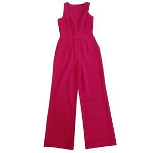 Boston Proper Womens Sleeveless Jumpsuit Back Zip Side Pockets Pink Size 0